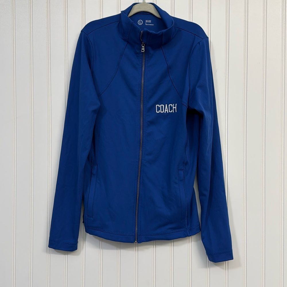 Gilly Hicks Recharge Royal Blue Coach Full Zip Athleisure Jacket Size L
